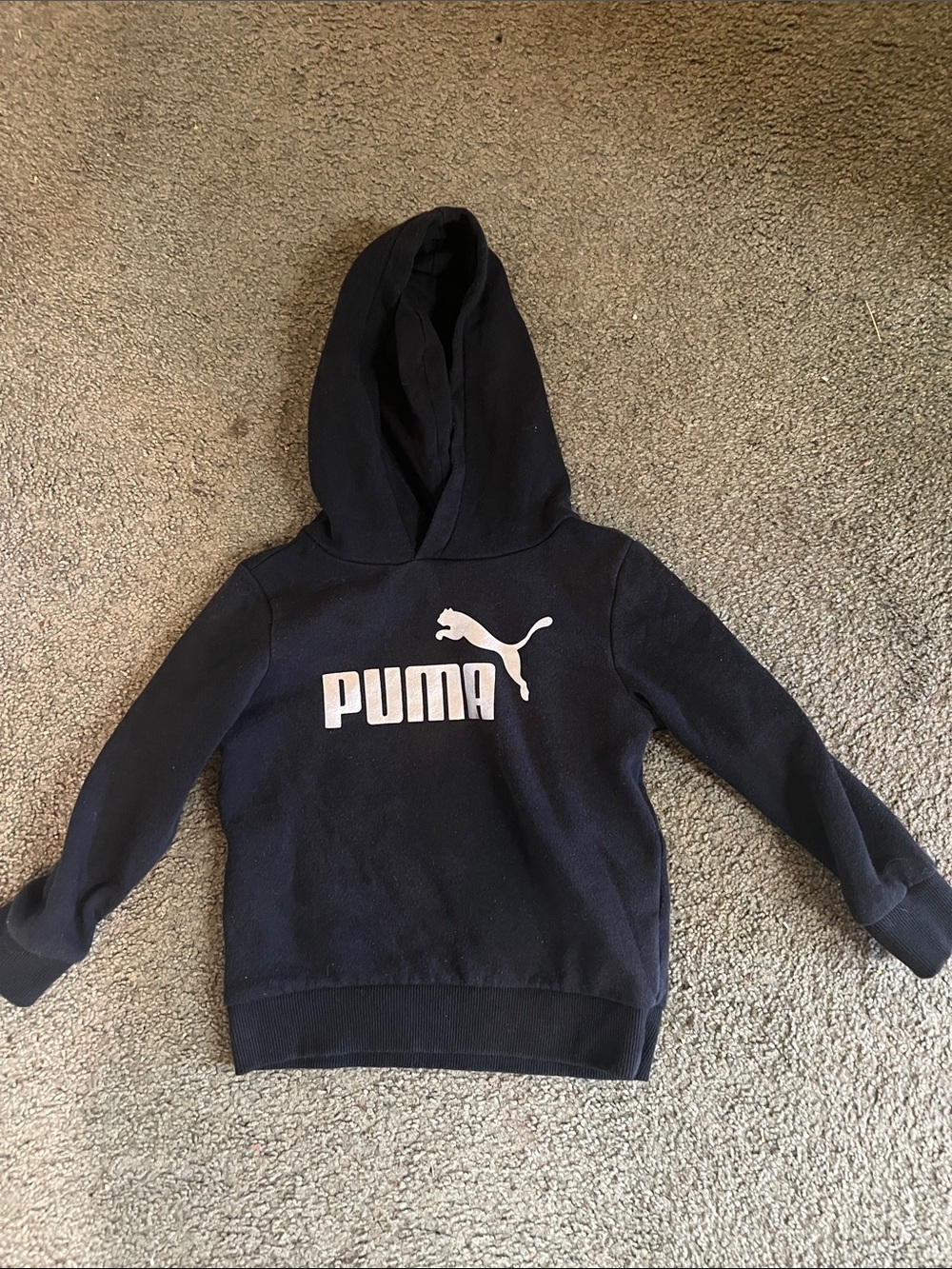 Puma Kids XXS (3-4) Navy Hoodie with White Logo